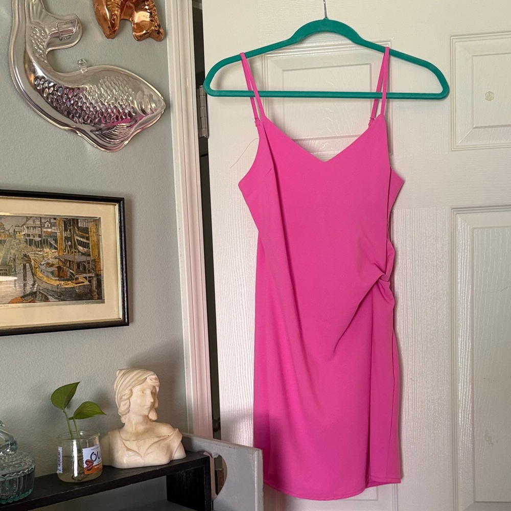 glam Pink Spaghetti Strap Mini Dress